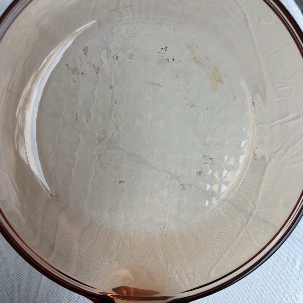 Vintage Corningware Amber Waffle Bottom Glass Skillet- no lid - Picture 5 of 5